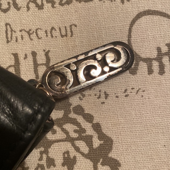 Brighton Black Leather Wallet. Goes with all bags. Pretty leather cutout design - Picture 6 of 7